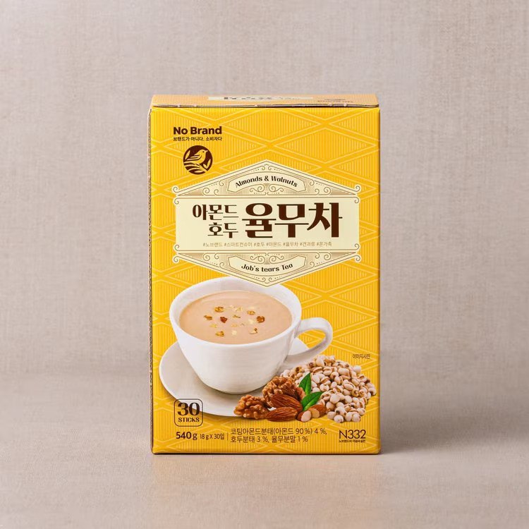 TÉ DE ALMENDRAS, NUECES Y SEMILLAS DE JOB- TÉ COREANO - 노브랜드 아몬드 호두 율무차