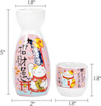 SET DE CERAMICA PARA BEBER SAKE- Diseño MANEKI NEKO
