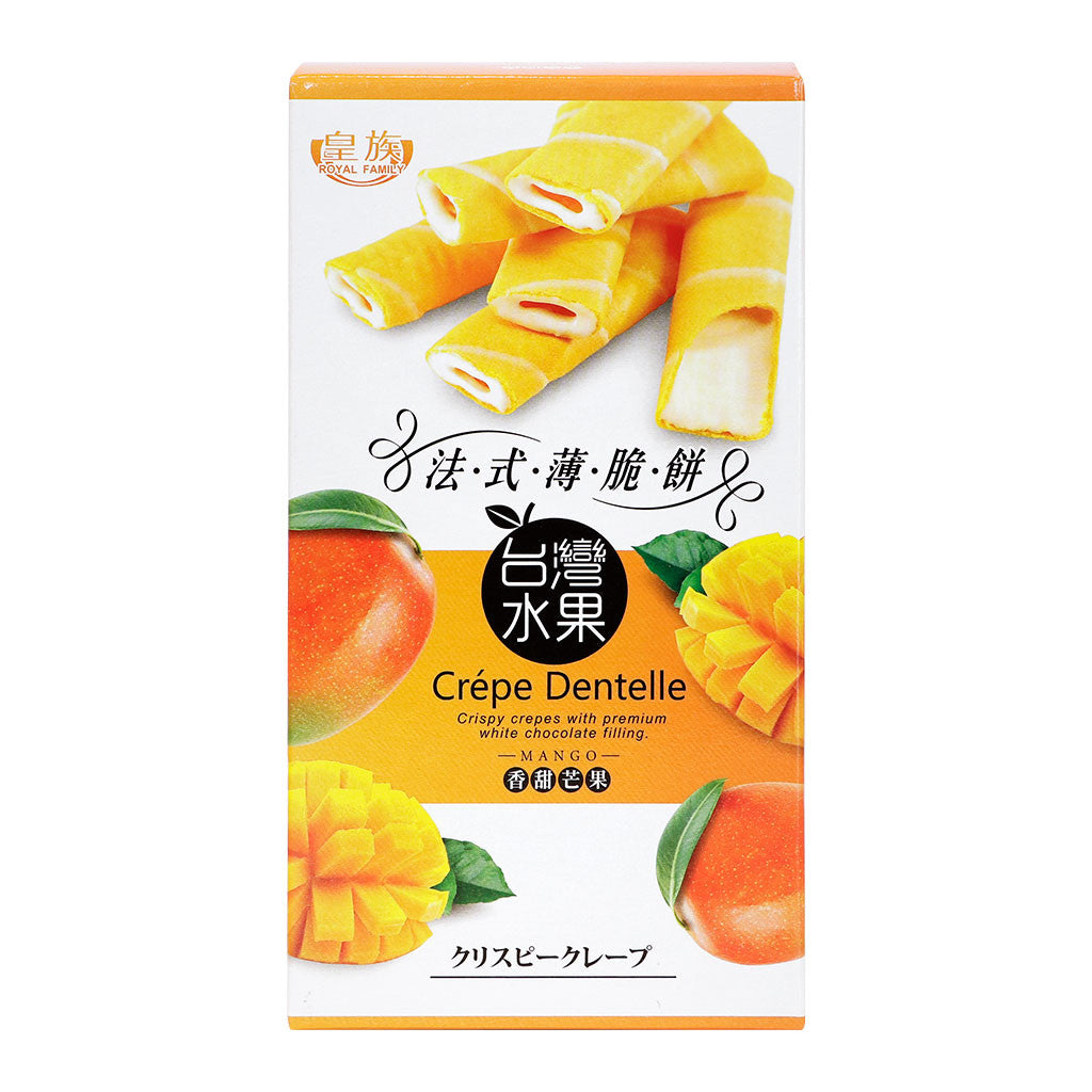 Mango Crepe Dentelle - Obleas enrolladas de chocolate blanco y crema de mango